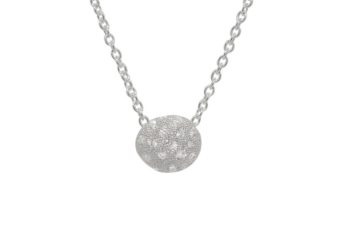 Sparkling Button Pendant with Gemstone