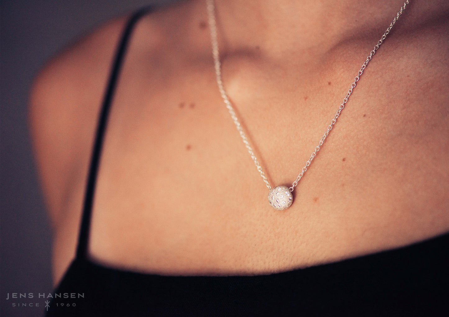 Sparkling Button Pendant with Gemstone
