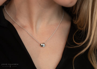Sparkling Button Pendant with Gemstone
