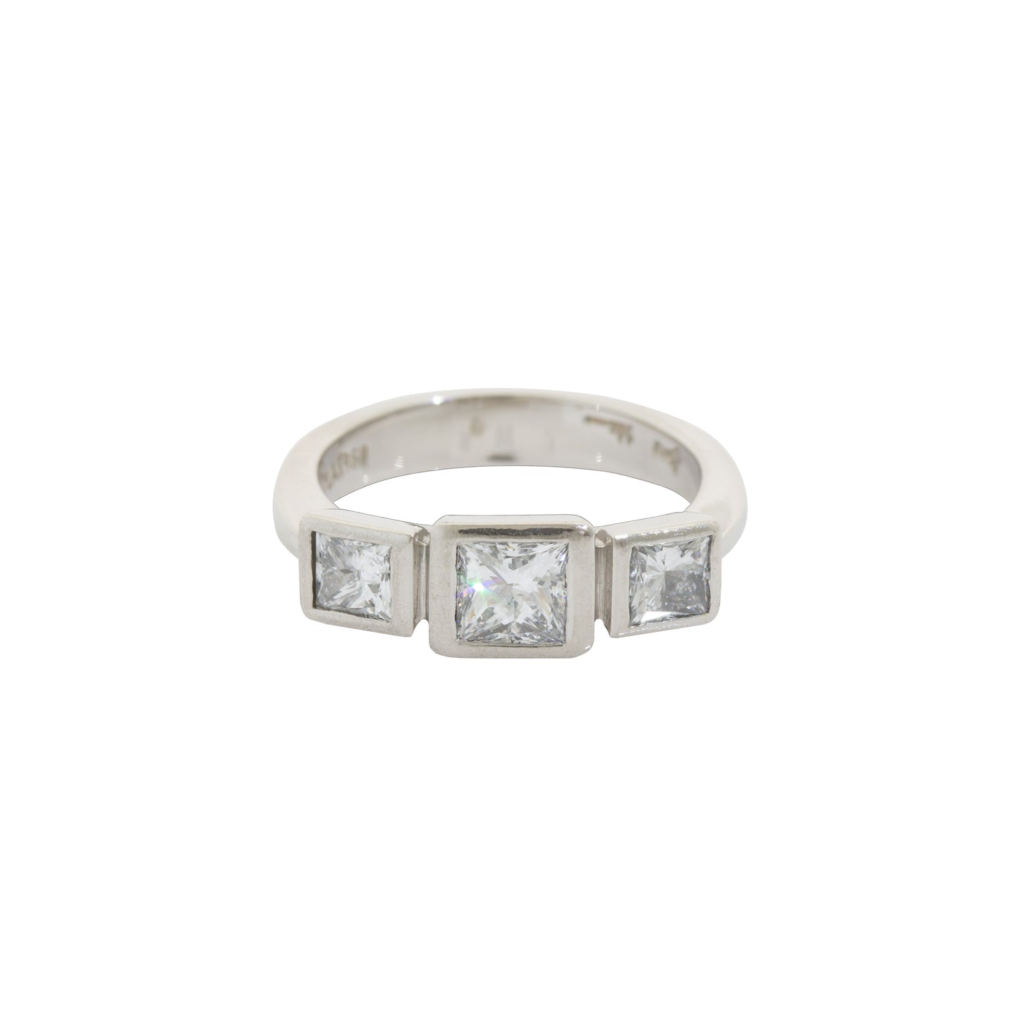 Personalised 3 Gemstone Ring, White Gold, Platinum & Palladium