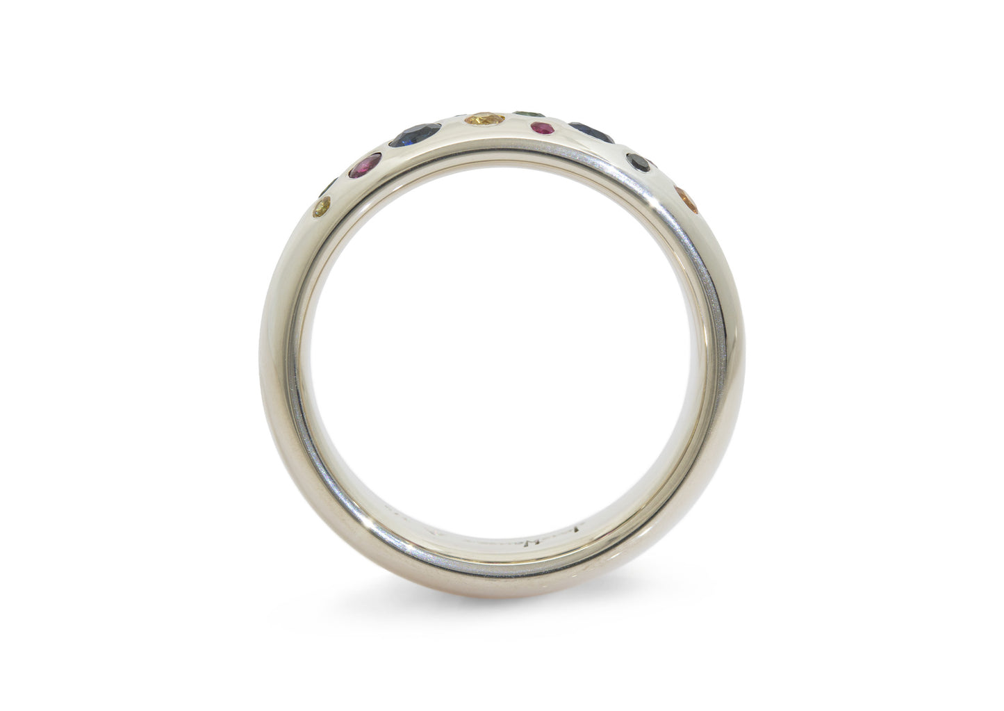 Scattered Rainbow Replica Ring, White Gold