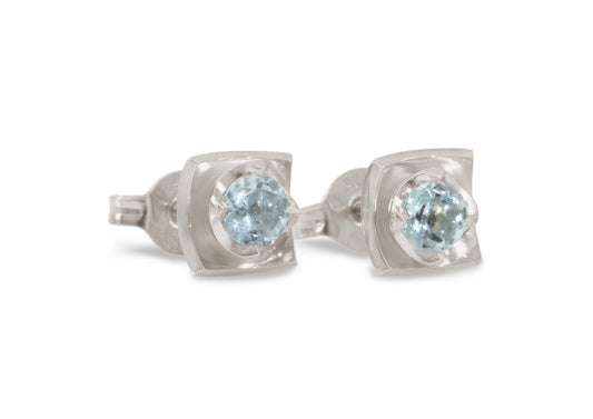 Flower Gemstone Earrings, White Gold & Platinum