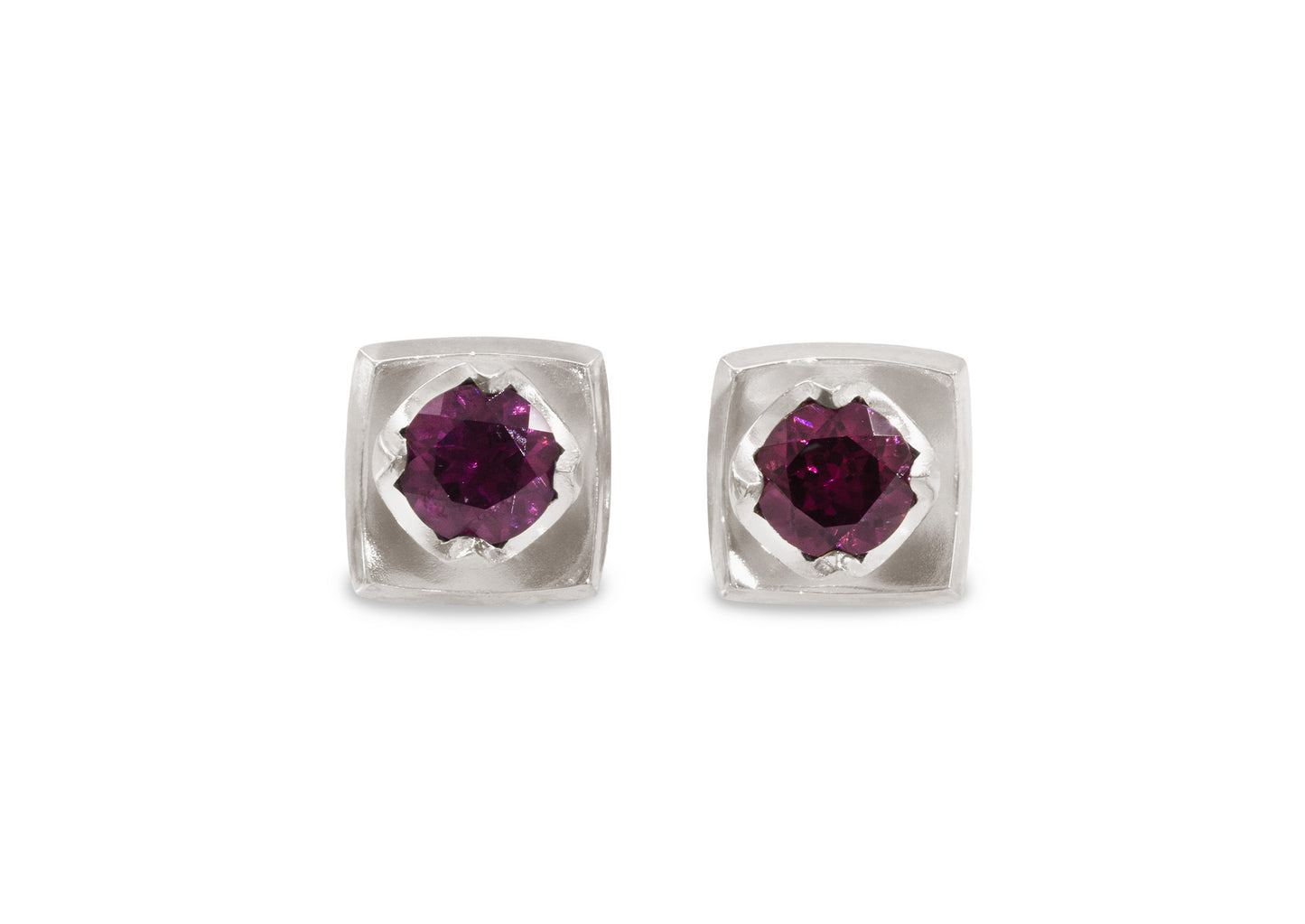 Flower Gemstone Earrings, White Gold & Platinum