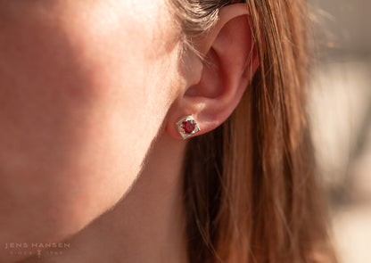 Flower Gemstone Earrings, White Gold & Platinum