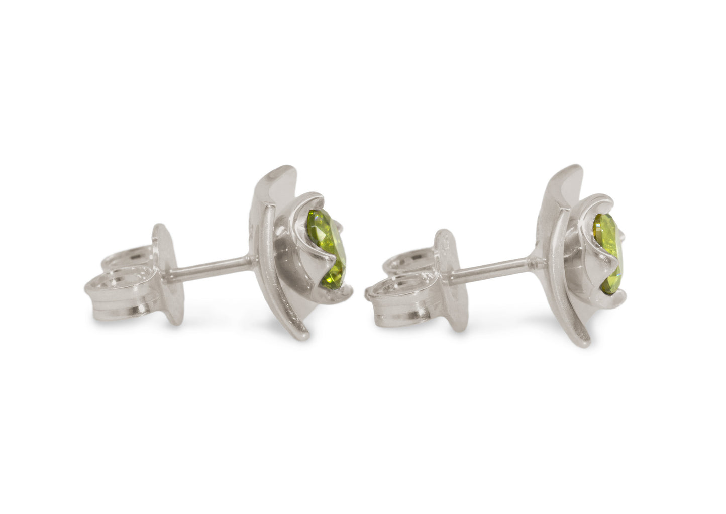 Flower Gemstone Earrings, White Gold & Platinum
