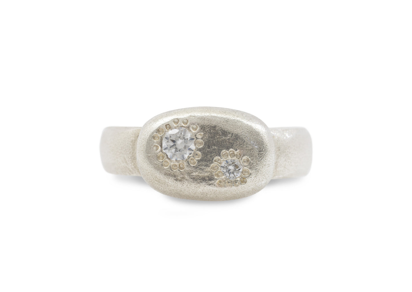Rustic Freeform Signet Ring, Sterling Silver