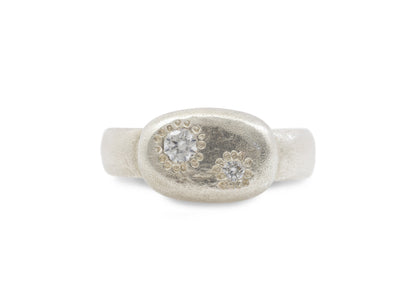 Rustic Freeform Signet Ring, Sterling Silver