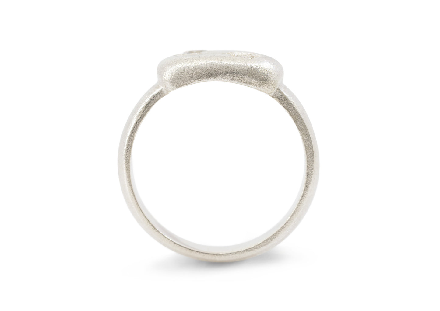 Rustic Freeform Signet Ring, Sterling Silver