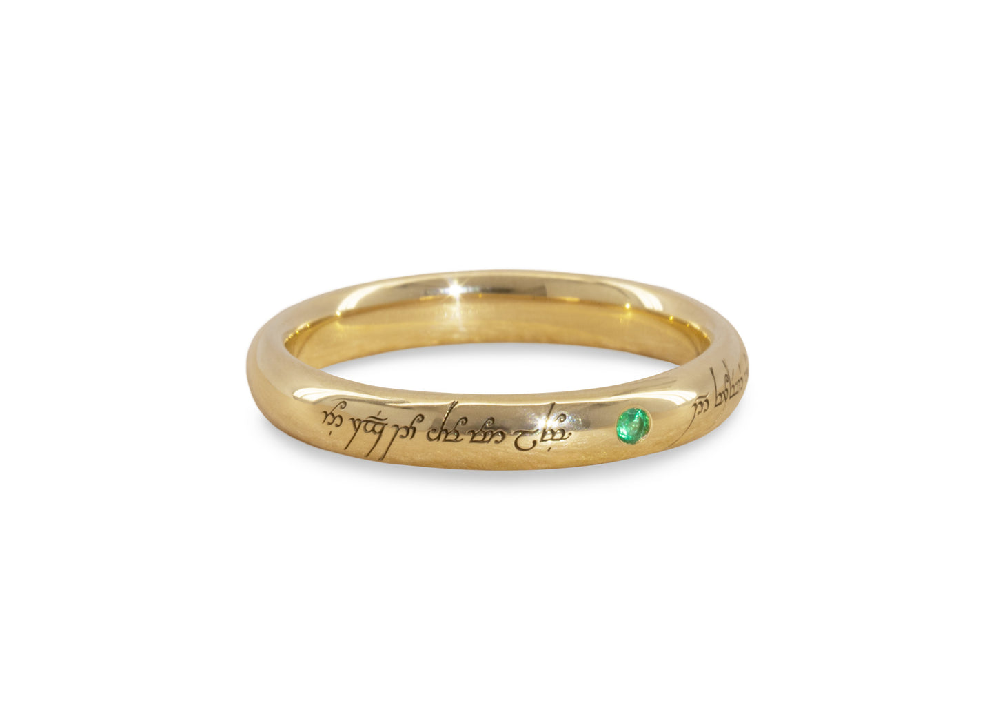 Emerald-Set Petite Replica Ring, Yellow Gold