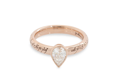Elvish Fairytale Wedding Set, Red & White Gold