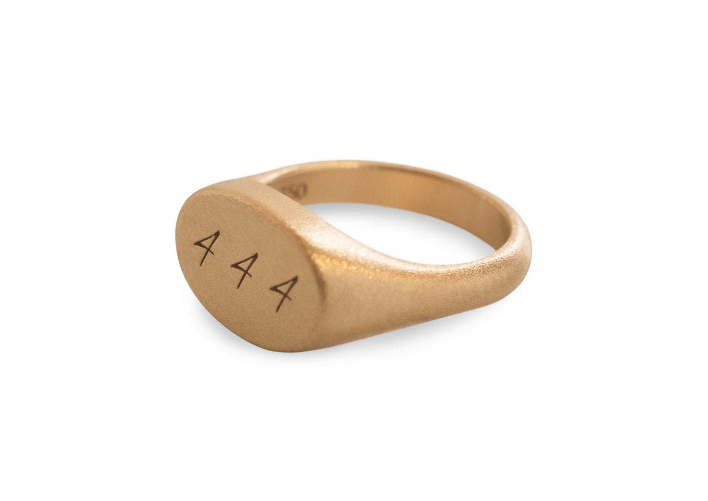 Angel Numbers Signet Ring, Red Gold