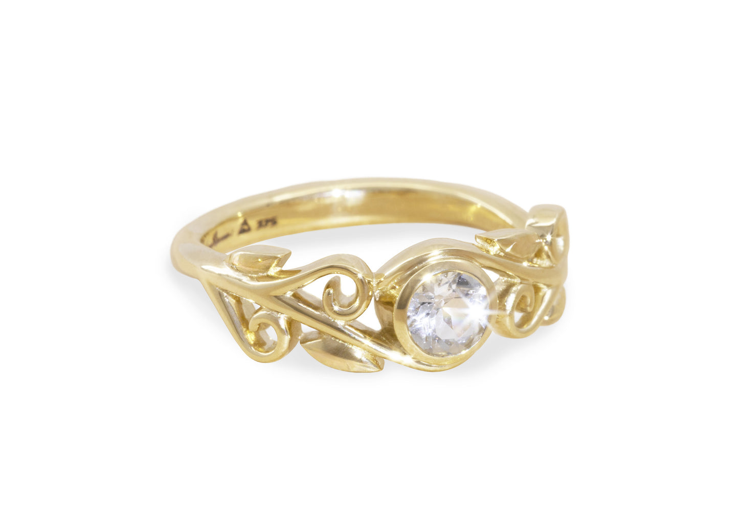 Diamond Elvish Vine Ring, Yellow Gold