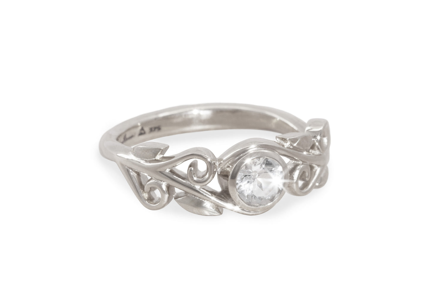 Diamond Elvish Vine Ring, White Gold & Platinum