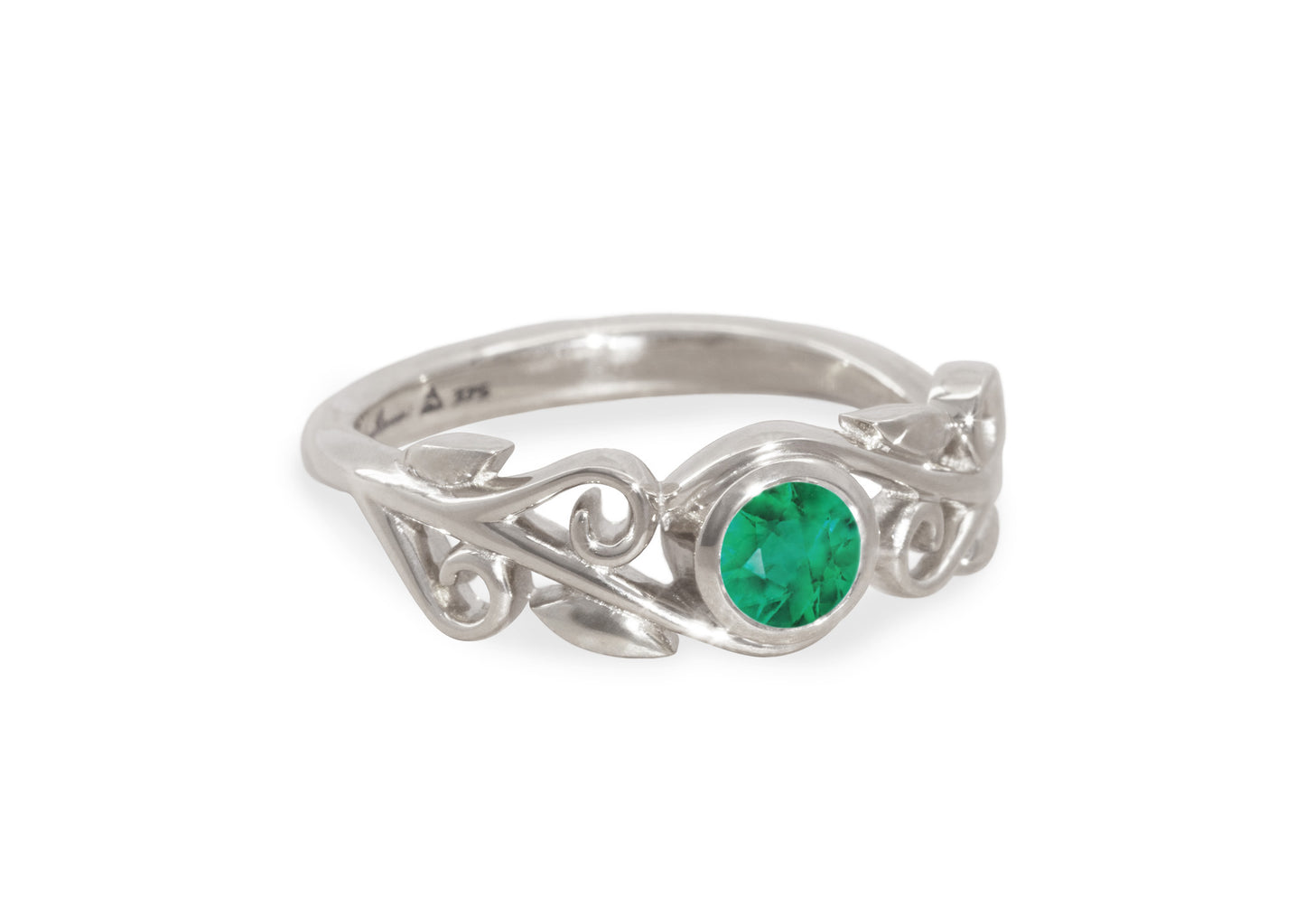 Precious Gemstone Elvish Vine Ring, White Gold & Platinum