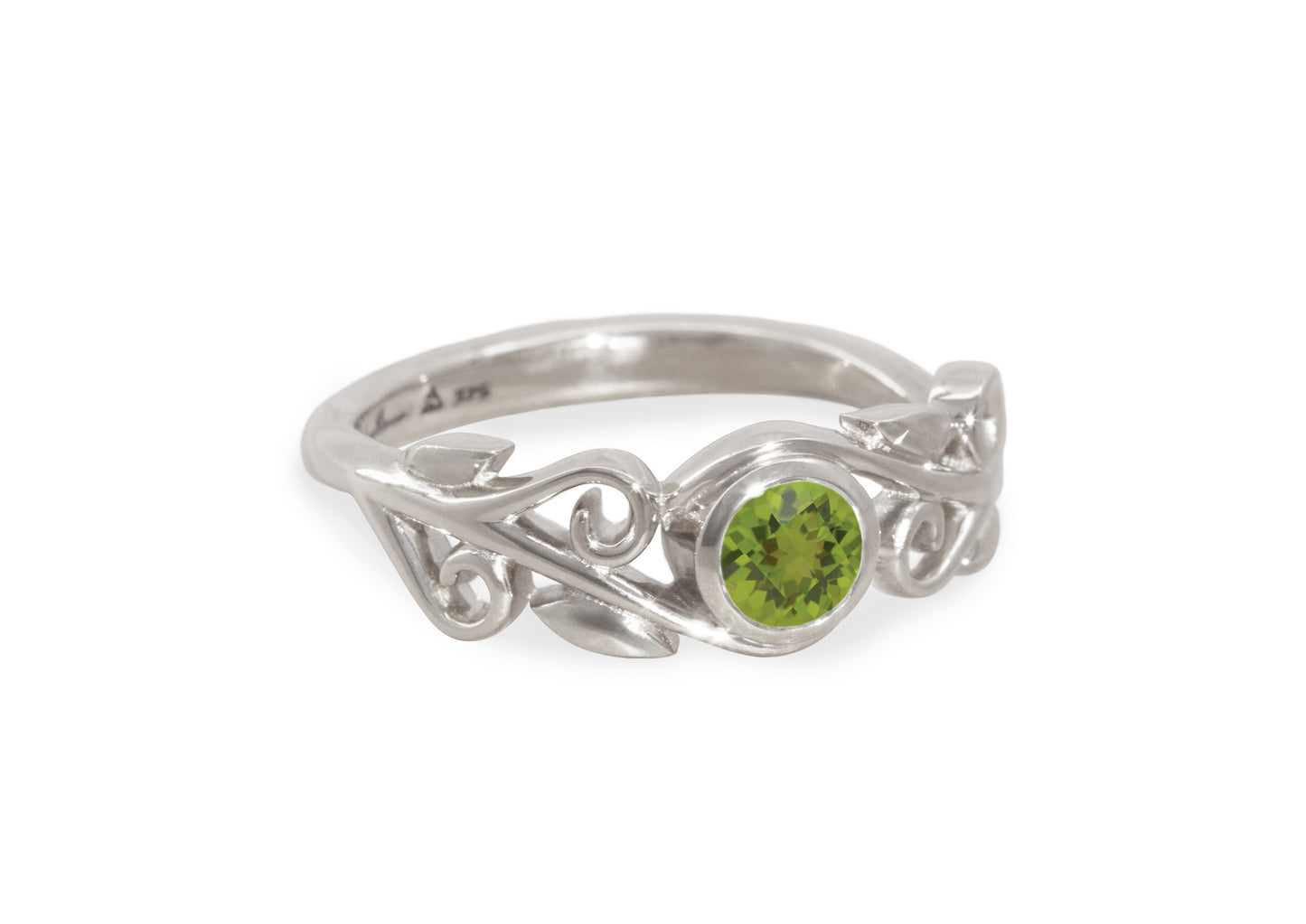 Coloured Gemstone Elvish Vine Ring, White Gold & Platinum