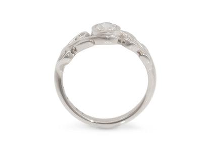 Diamond Elvish Vine Ring, White Gold & Platinum