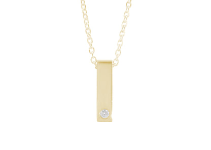 Rectangle Love Stories Diamond Pendant, Yellow Gold