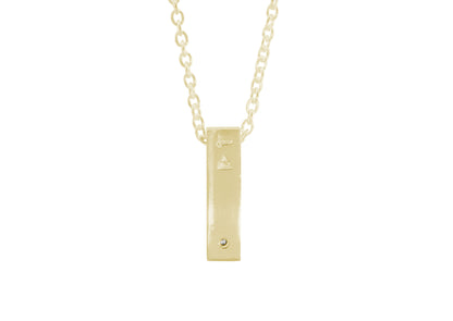 Rectangle Love Stories Diamond Pendant, Yellow Gold