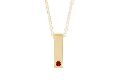 Rectangle Love Stories Precious Gemstone Pendant, Yellow Gold