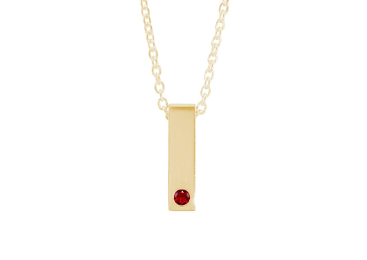 Rectangle Love Stories Precious Gemstone Pendant, Yellow Gold