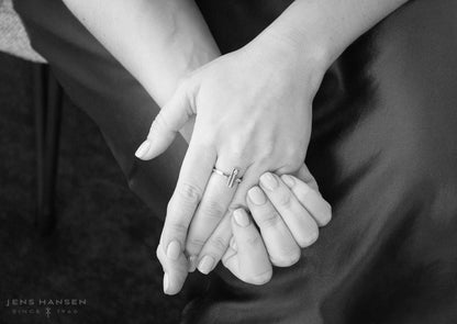 Rectangle Love Stories Stacker Ring, White Gold & Platinum