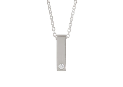 Rectangle Love Stories Diamond Pendant, White Gold