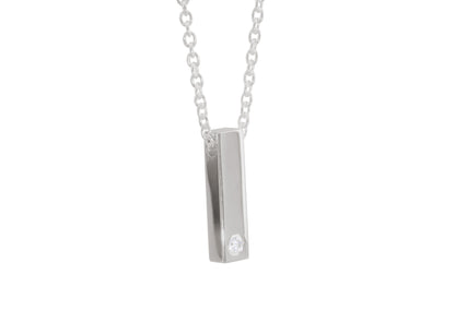 Rectangle Love Stories Diamond Pendant, White Gold
