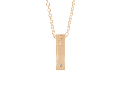 Rectangle Love Stories Diamond Pendant, Red Gold