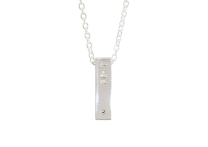 Rectangle Love Stories Diamond Pendant, Sterling Silver