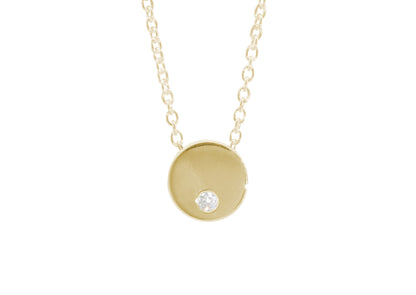 Round Love Stories Diamond Pendant, Yellow Gold