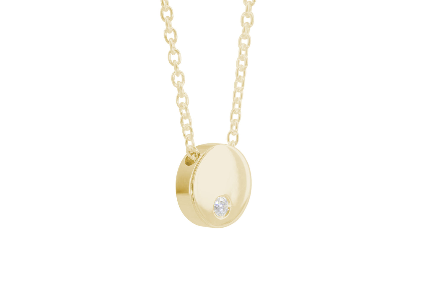 Round Love Stories Diamond Pendant, Yellow Gold