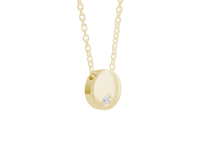 Round Love Stories Diamond Pendant, Yellow Gold