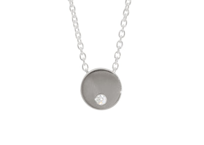 Round Love Stories Diamond Pendant, White Gold