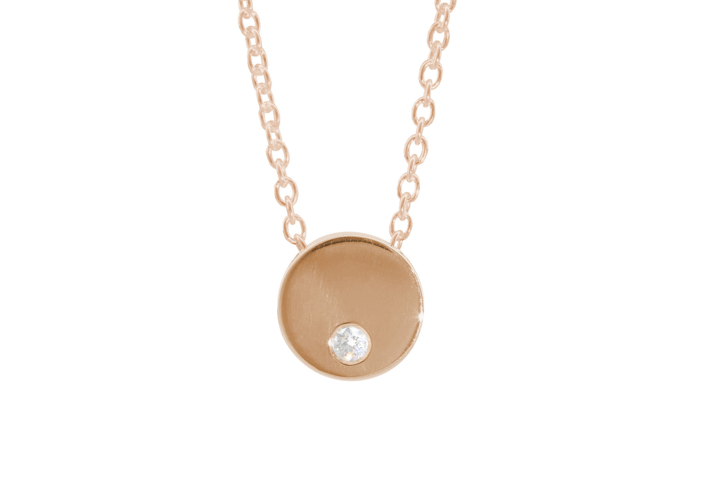 Round Love Stories Diamond Pendant, Red Gold