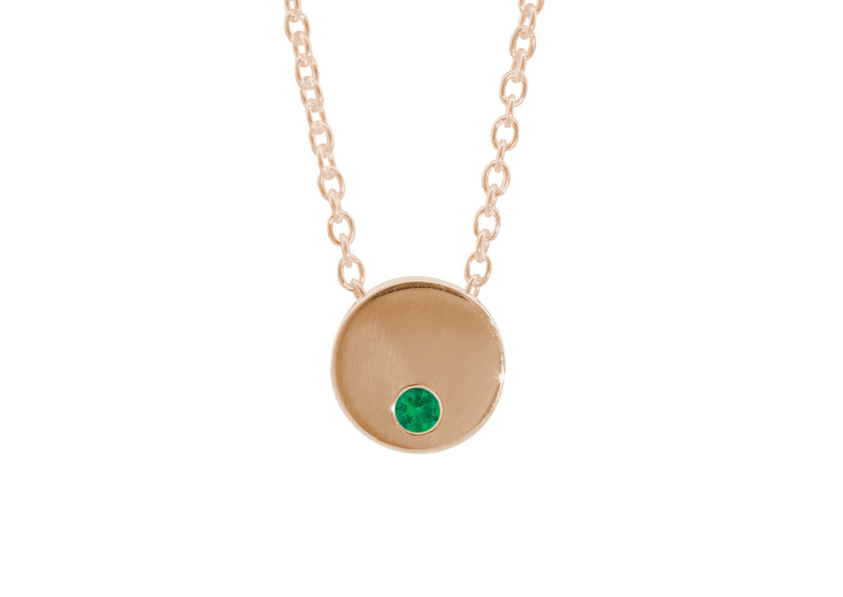 Round Love Stories Precious Gemstone Pendant, Red Gold