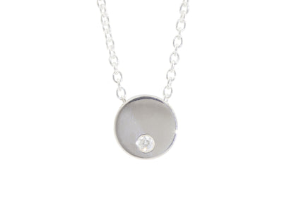 Round Love Stories Diamond Pendant, Sterling Silver