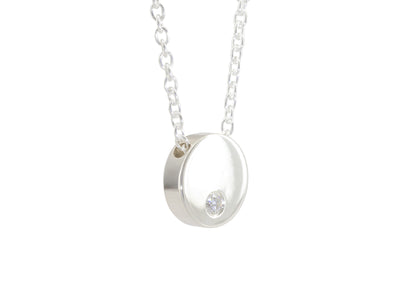 Round Love Stories Diamond Pendant, Sterling Silver