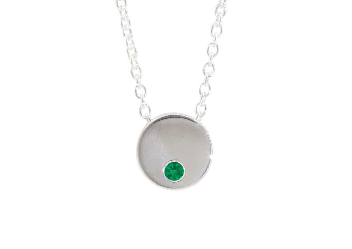 Round Love Stories Precious Gemstone Pendant, Sterling Silver