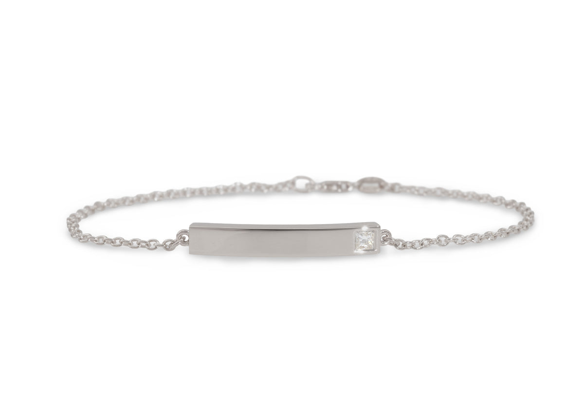 Love Stories Bar Bracelet with Diamond, White Gold