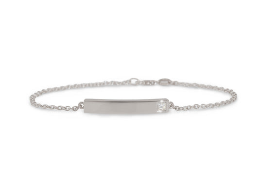 Love Stories Bar Bracelet with Diamond, White Gold