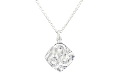 Zodiac Wave Pendants, Sterling Silver