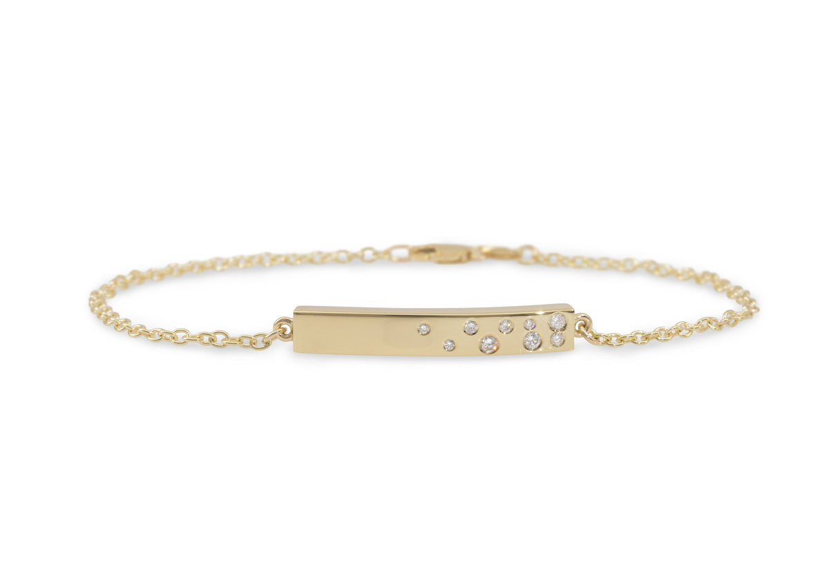 Love Stories Bar Bracelet with Diamond, Yellow Gold
