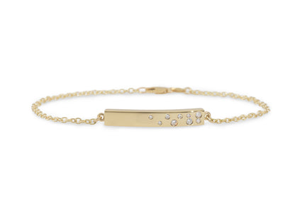Love Stories Bar Bracelet with Diamond, Yellow Gold