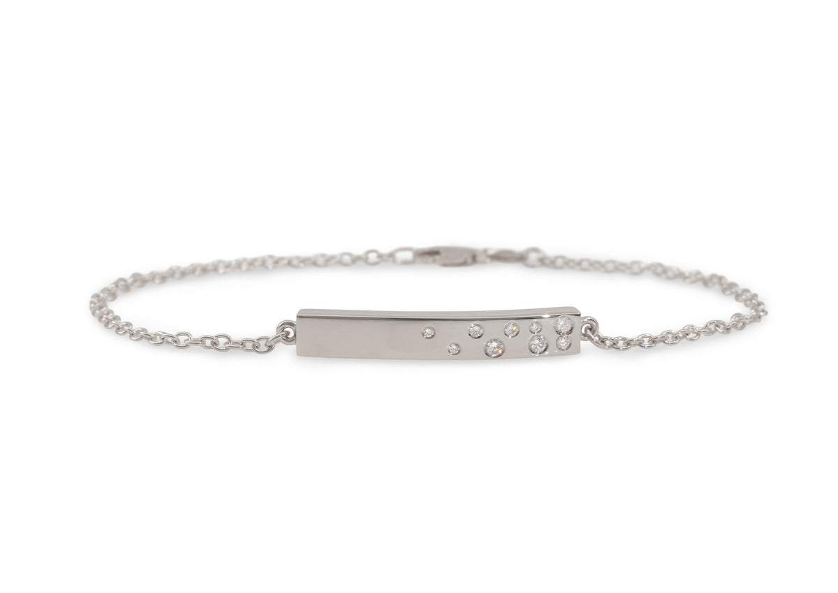 Love Stories Bar Bracelet with Diamond, White Gold