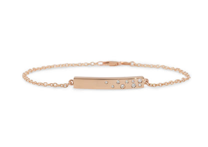 Love Stories Bar Bracelet with Diamond, Red Gold