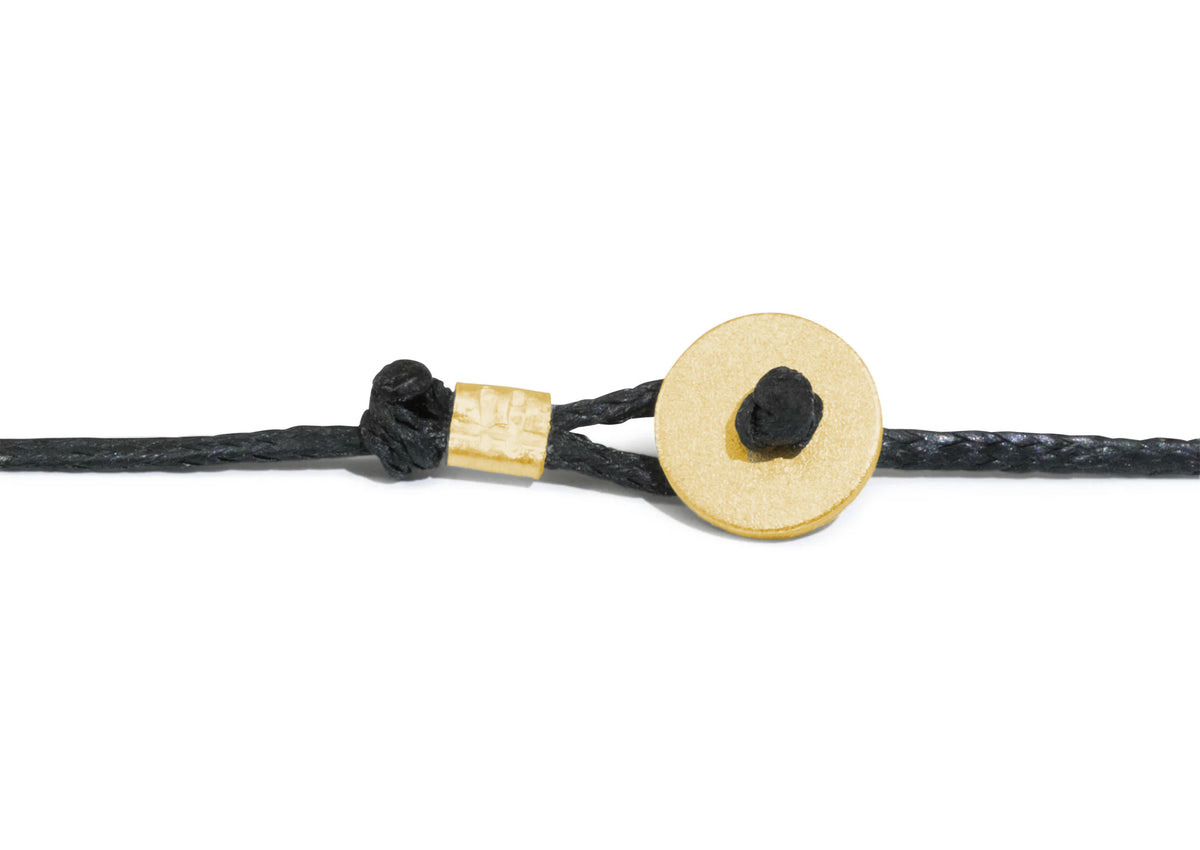 Wax Cord with Toggle, Yellow Gold