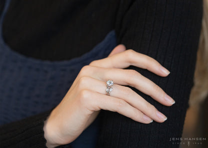 5 Stone Elvish Engagement Ring, Platinum