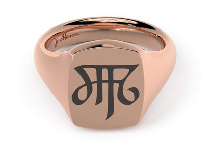 Quadrant Signet Ring, Red Gold