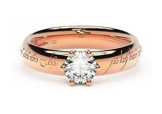 Classic Elvish Engagement Ring, ~.50ct 14ct Red Gold