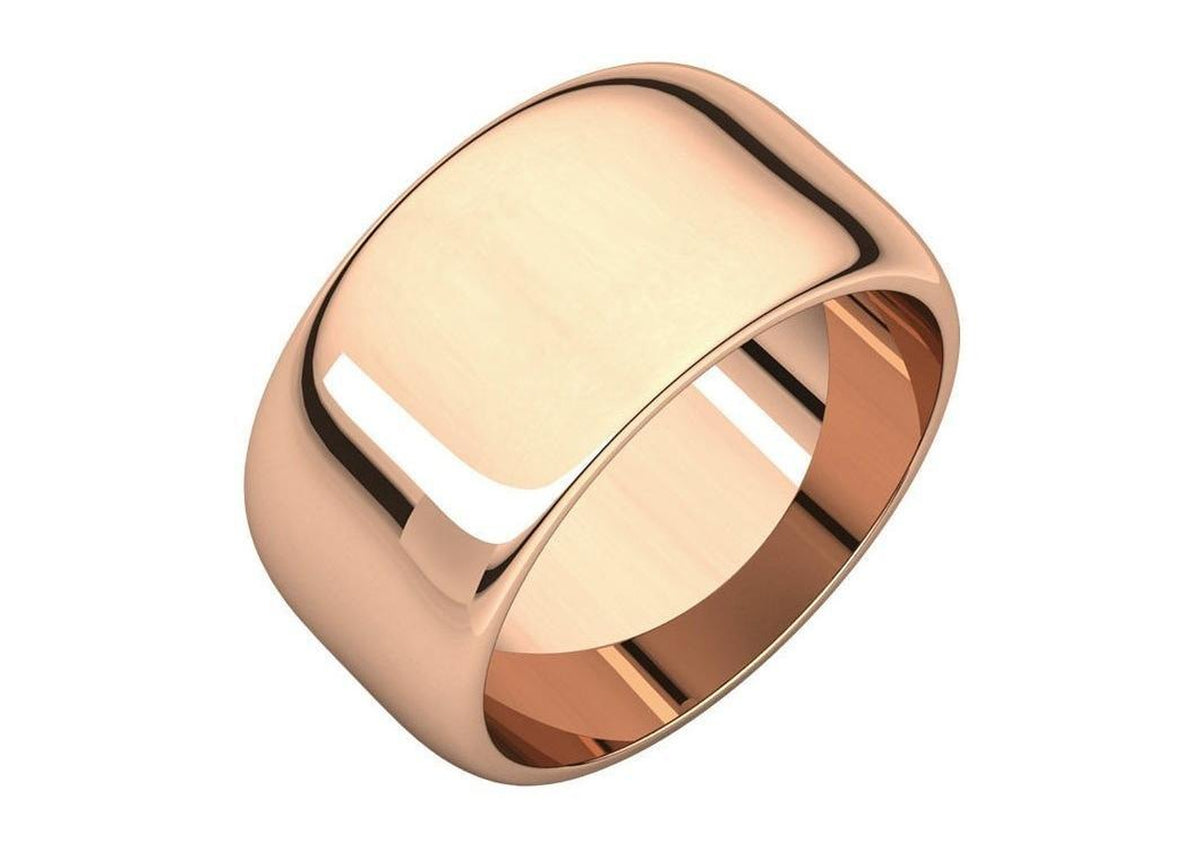 3-12mm Classic Half Round Wedding Band, Red Gold